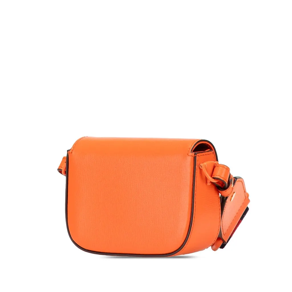 Gucci Mini Leather Horsebit 1955 Web Satchel Orange Leather Very good - Back View
