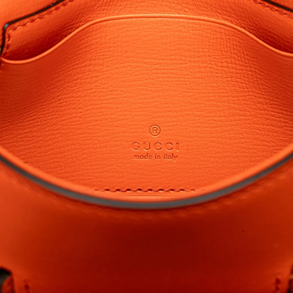 Gucci Mini Leather Horsebit 1955 Web Satchel Orange Leather Very good - Box View