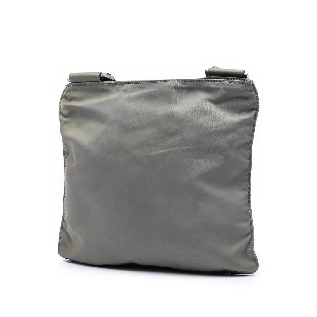 Prada Tessuto Zip Top Crossbody Grey Very good - Back View