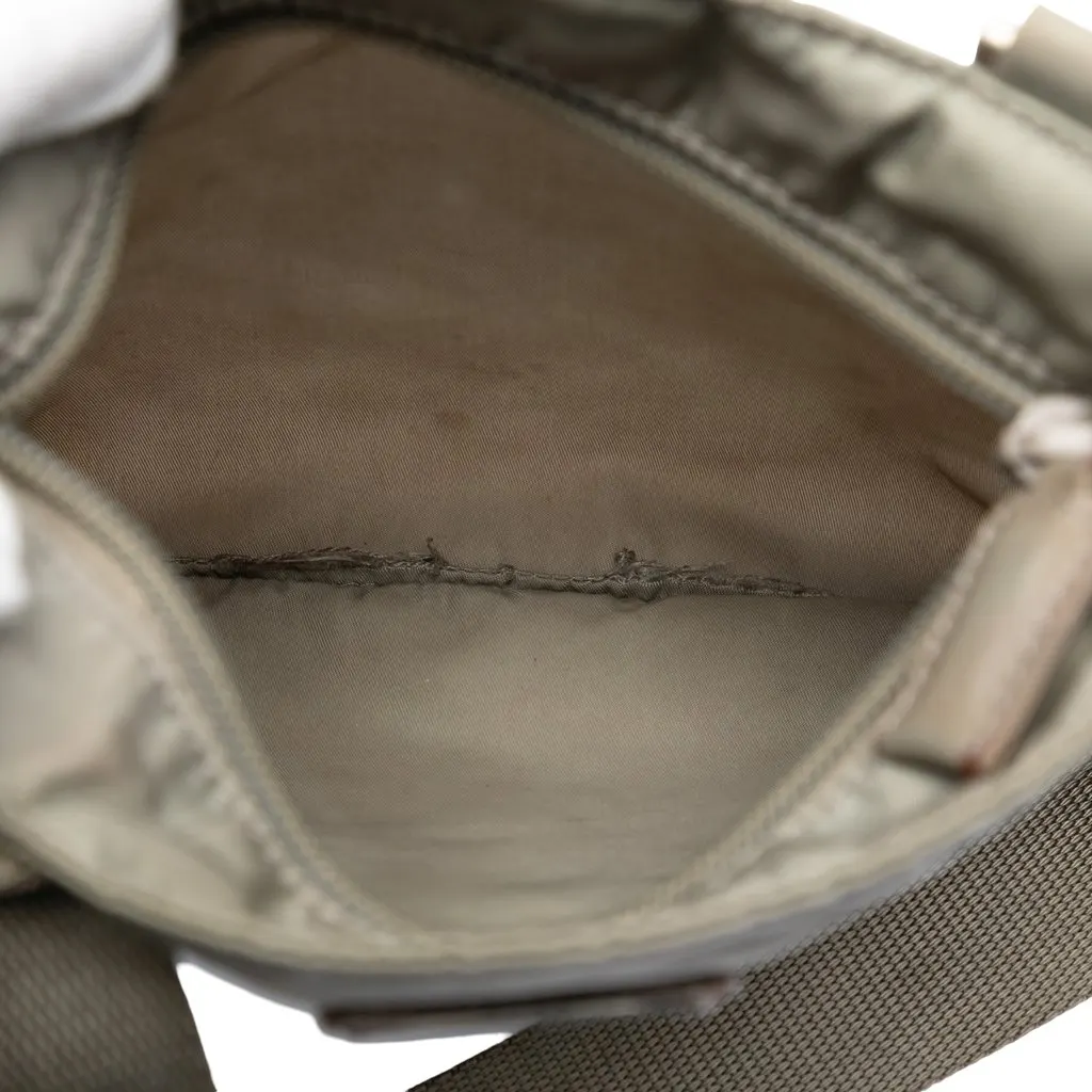 Prada Tessuto Zip Top Crossbody Grey Very good - Model View