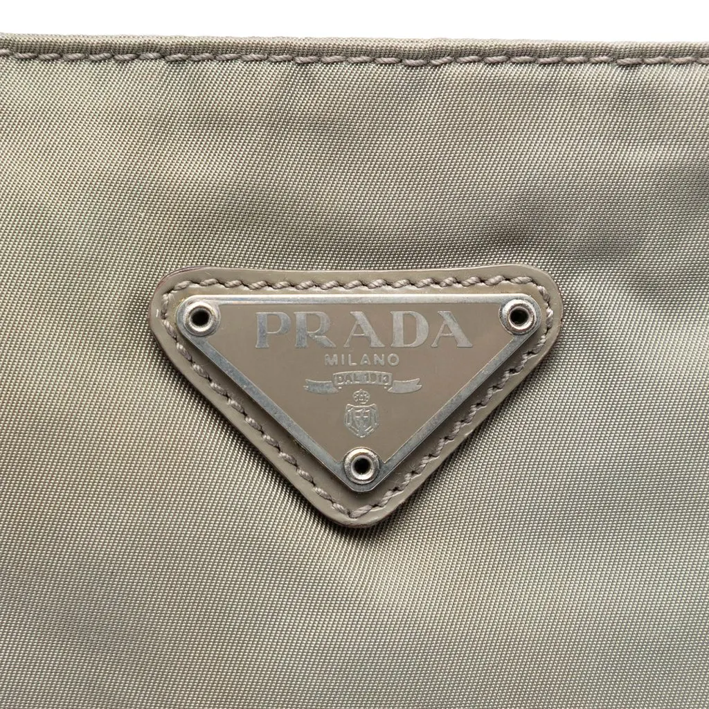 Prada Tessuto Zip Top Crossbody Grey Very good - Box View