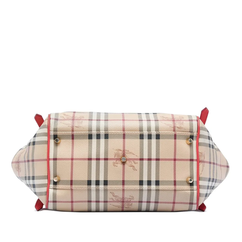 Burberry Small Haymarket Check Coated Canvas Canterbury Tote Beige Very good - Inside View