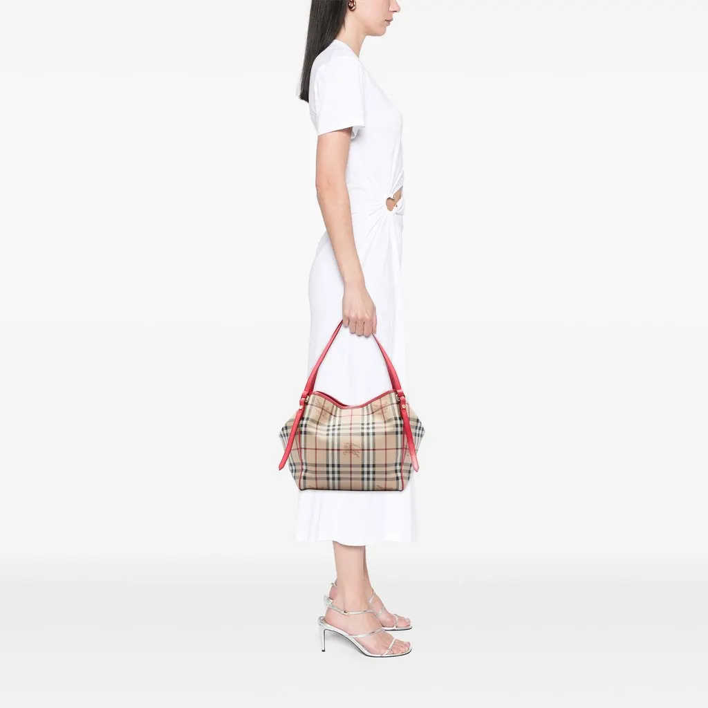 Burberry Small Haymarket Check Coated Canvas Canterbury Tote Beige Very good - Box View