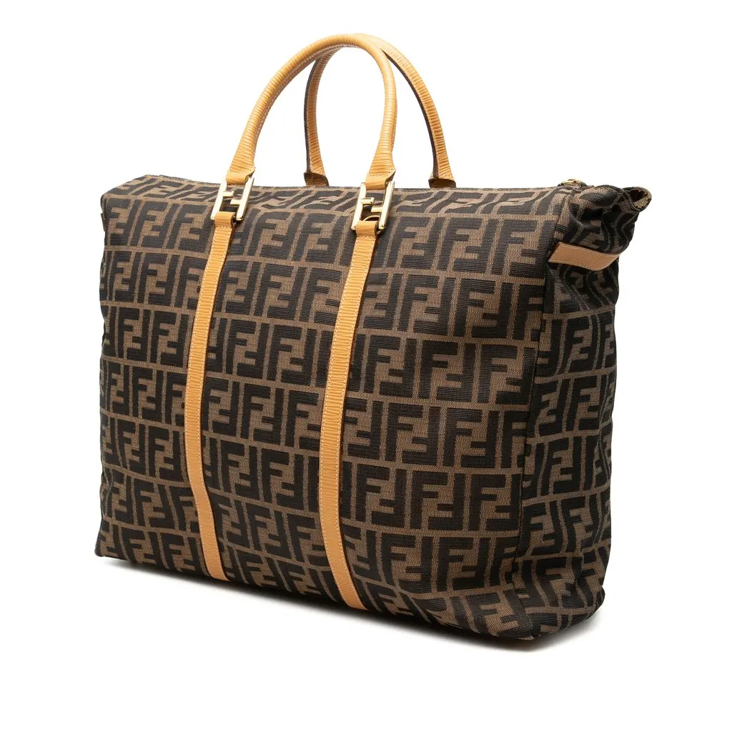 Fendi Zucca Canvas Travel Bag Brown Very good - Back View