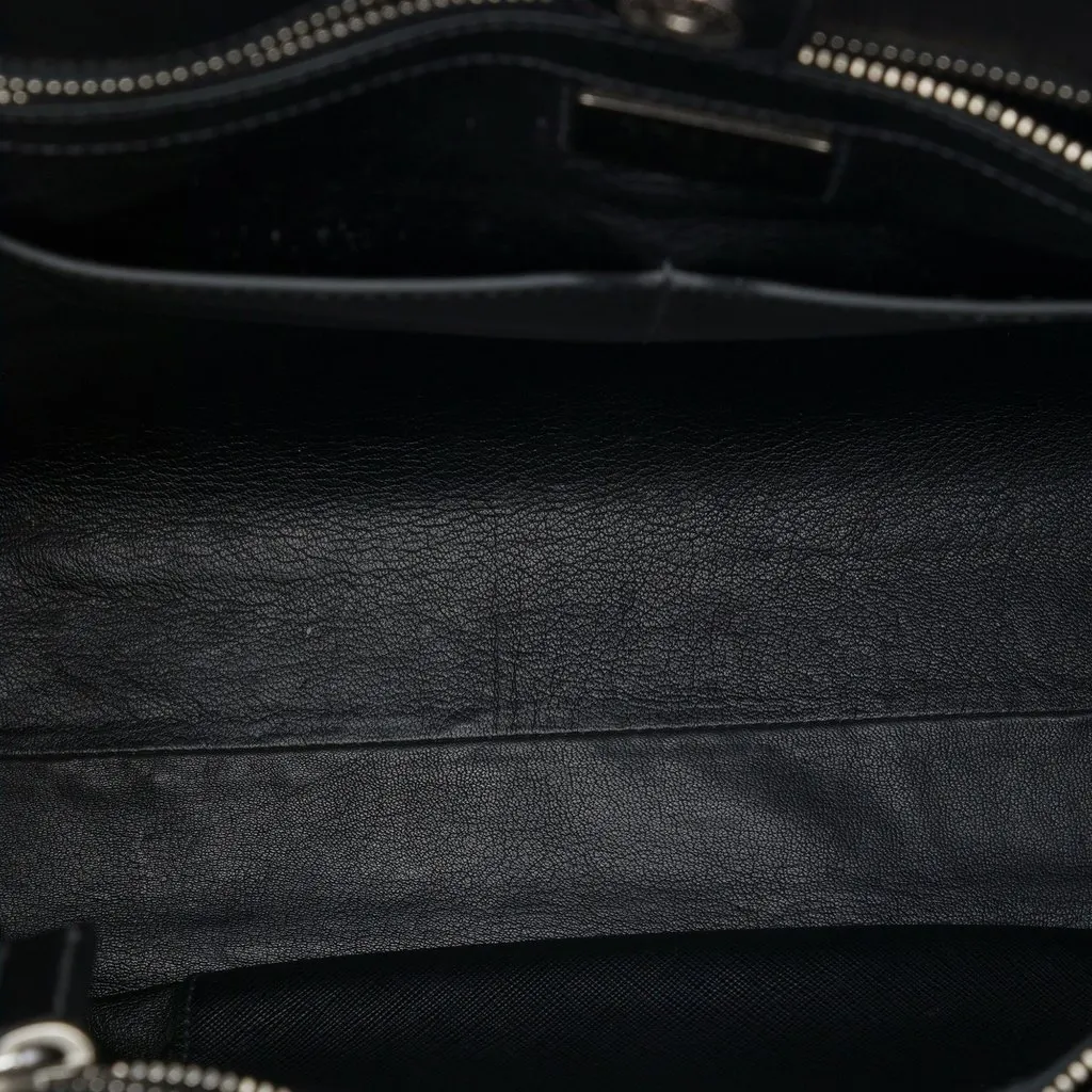 Prada Saffiano North South Tote Black Leather Very good - Model View