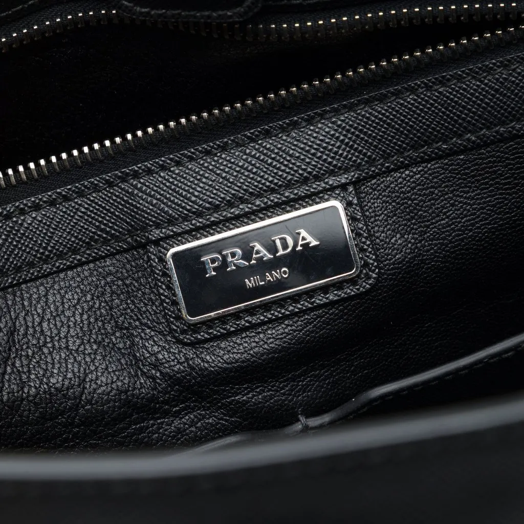 Prada Saffiano North South Tote Black Leather Very good - Box View