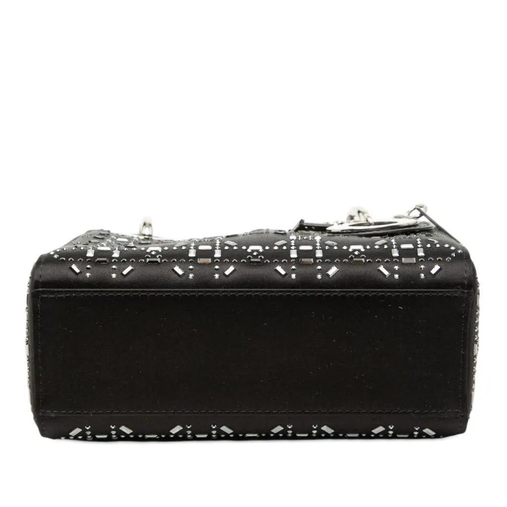 Dior Mini Satin Cannage Strass Crystal Embellished Lady Dior Black Very good - Inside View