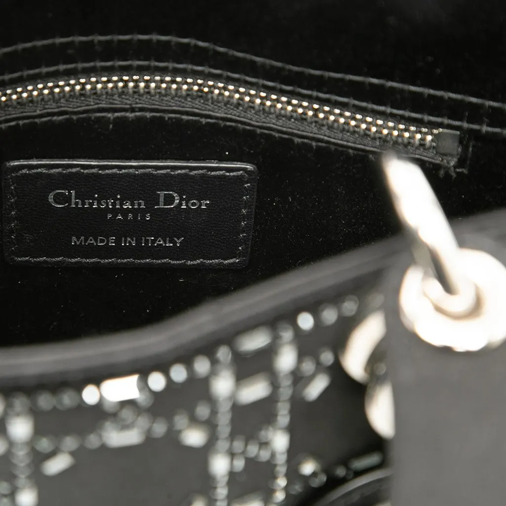 Dior Mini Satin Cannage Strass Crystal Embellished Lady Dior Black Very good - Box View