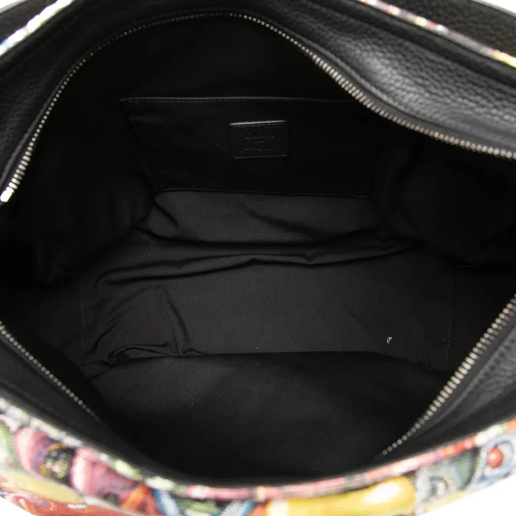 Dior Kenny Scharf Printed Canvas Soft Saddle Satchel Yellow Canvas Good - Model View
