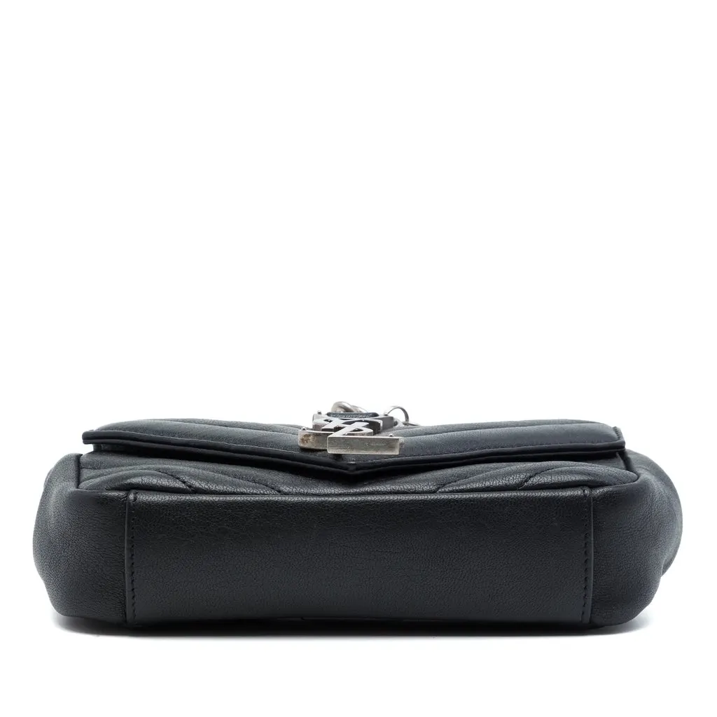 Saint Laurent Baby Chevron Sheepskin Monogram Classic Punk Chain Bag Black Leather Very good - Inside View