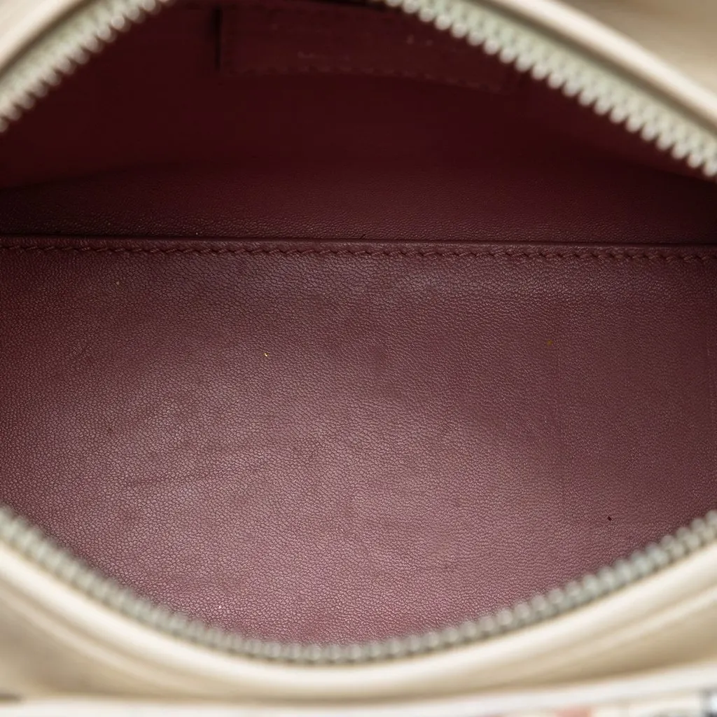 Dior Medium Woven Lambskin and Tweed Lady Dior White Leather Very good - Model View