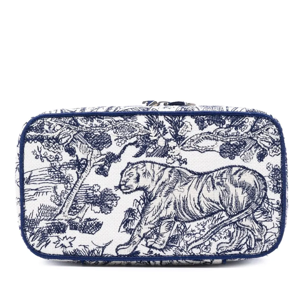 Dior Embroidered Canvas Toile De Jouy DiorTravel Vanity Case Blue Very good - Inside View