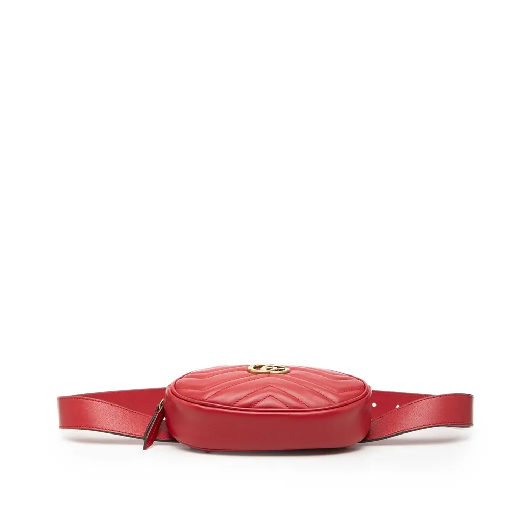Gucci GG Marmont Matelasse Leather Belt Bag Red Leather Very good - Inside View