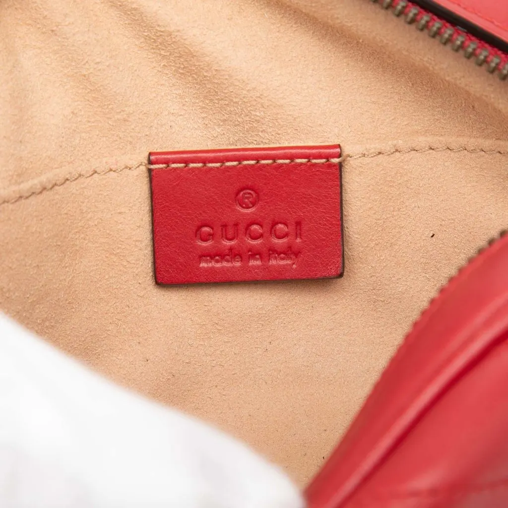 Gucci GG Marmont Matelasse Leather Belt Bag Red Leather Very good - Box View