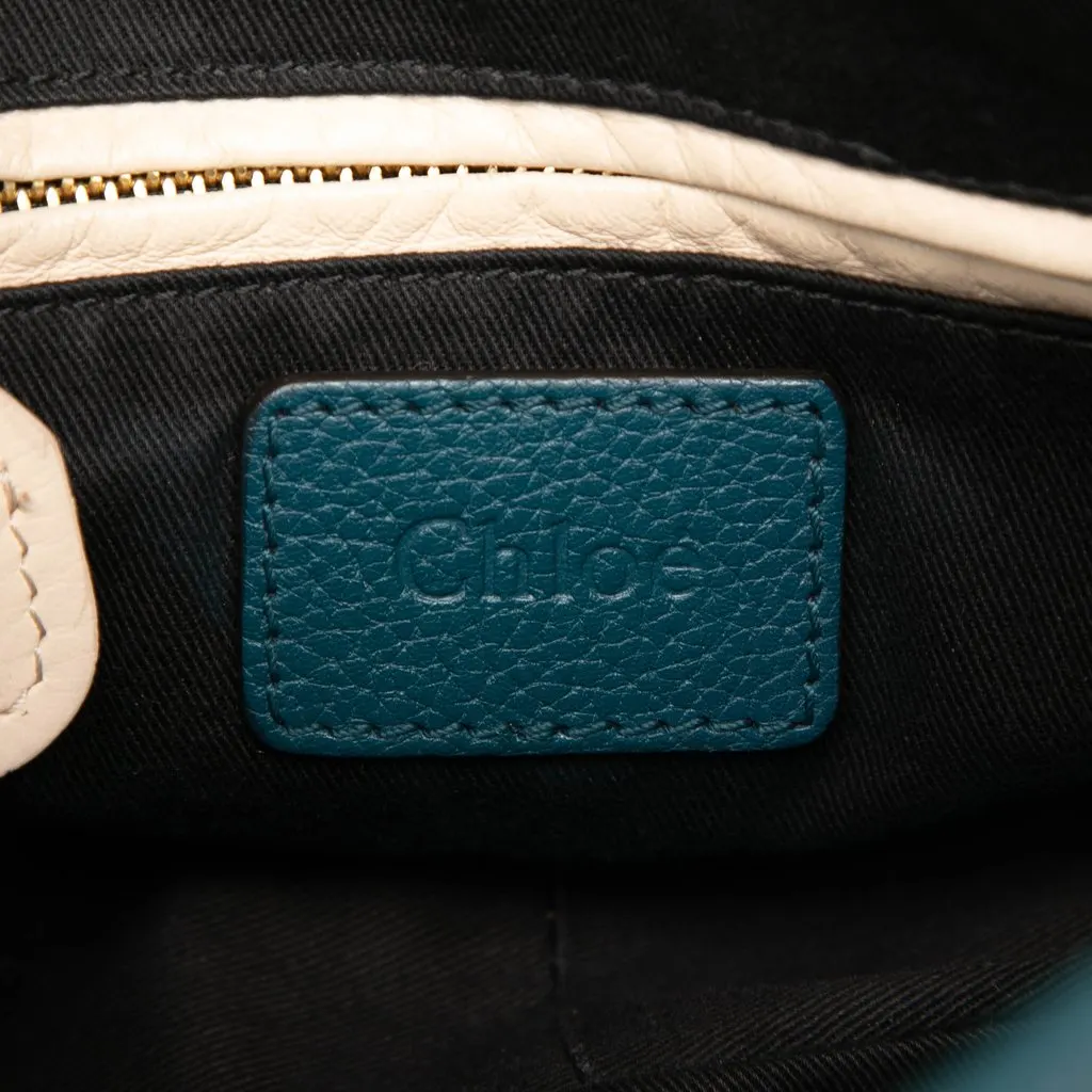 Chloé Small Pebbled Leather Paraty Satchel Blue Leather Very good - Box View