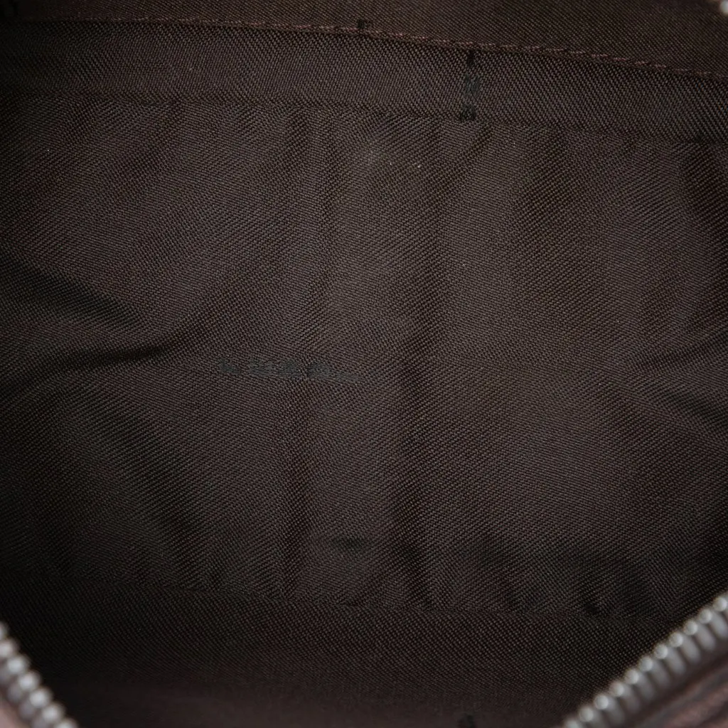 Fendi Zebra Print Canvas Pochette Brown Very good - Model View