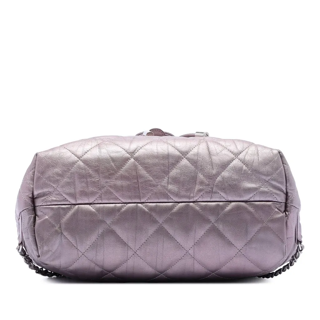 Chanel Quilted Iridescent Calfskin Ground Control Flap Backpack Pink Leather Very good - Inside View