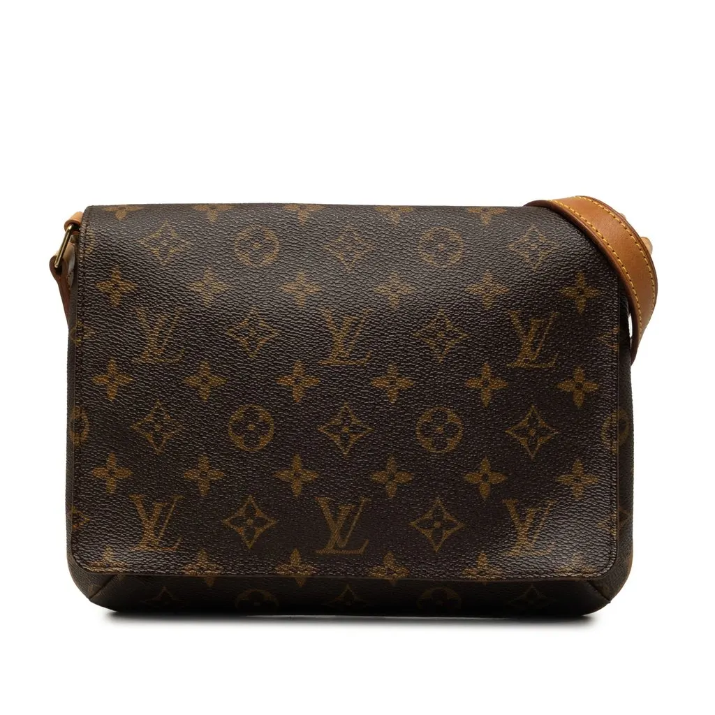 Louis Vuitton Monogram Musette Tango Short Strap Brown Canvas Good - Front View