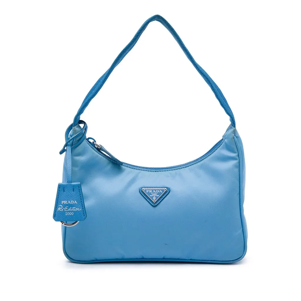 Prada Mini Tessuto Re Edition 2000 Shoulder Bag Blue Polyamide Very good - Front View