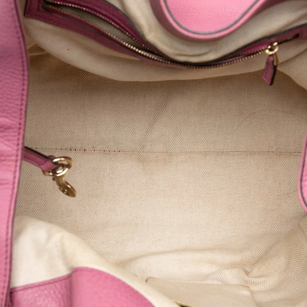 Gucci Medium Leather Soho Cellarius Tote Pink Leather Very good - Model View
