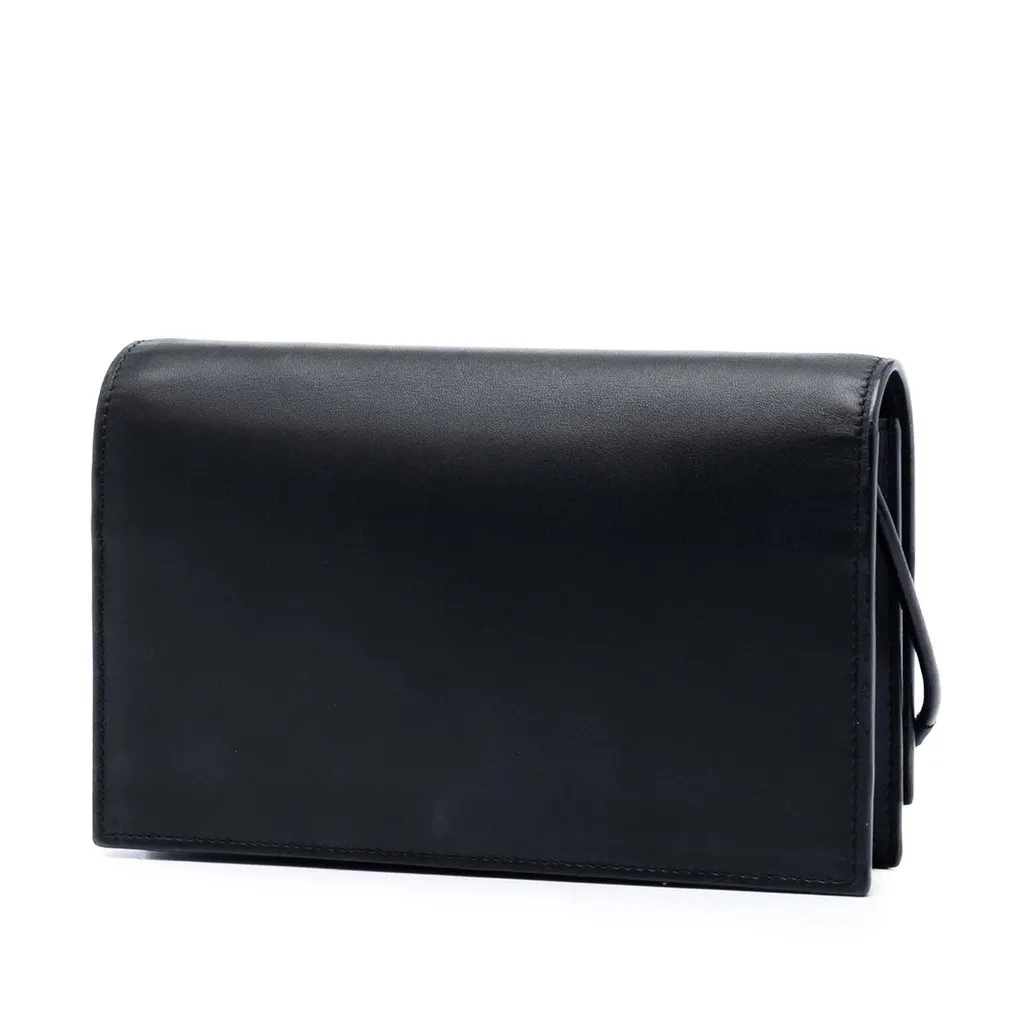 Saint Laurent Smooth Calfskin Monogram Kate Bicolor Tassel Wallet On Strap Black Leather Very good - Back View