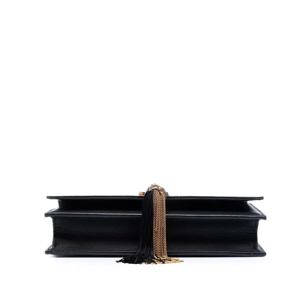 Saint Laurent Smooth Calfskin Monogram Kate Bicolor Tassel Wallet On Strap Black Leather Very good - Inside View