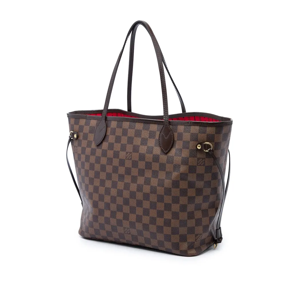 Louis Vuitton Damier Ebene Neverfull MM Brown Canvas Very good - Back View