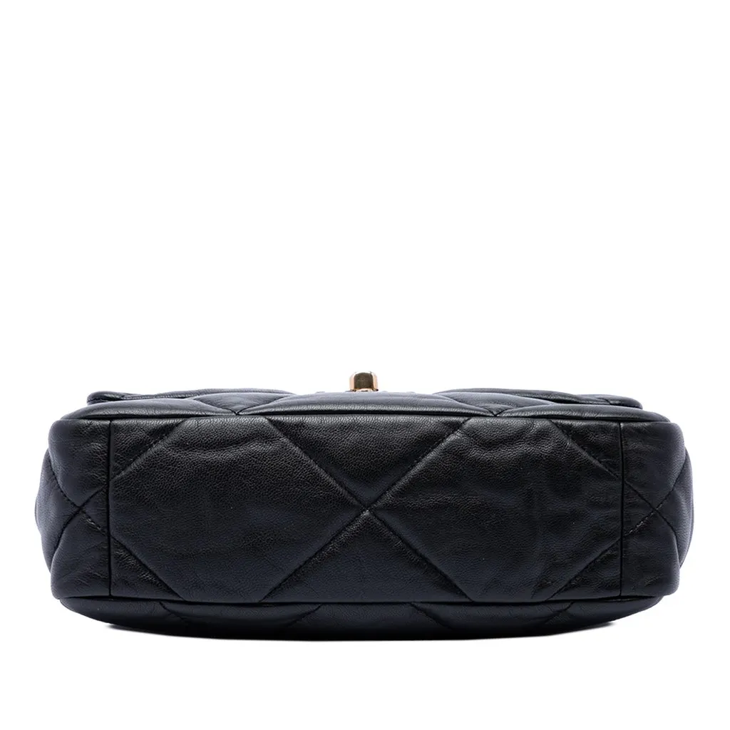 Chanel Medium Lambskin 19 Flap Black Leather Very good - Inside View