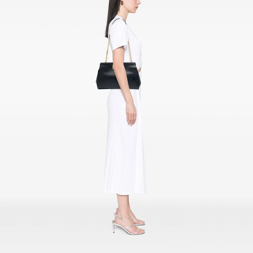 Saint Laurent Leather Trois Clois Shoulder Bag Black Leather Very good - Box View
