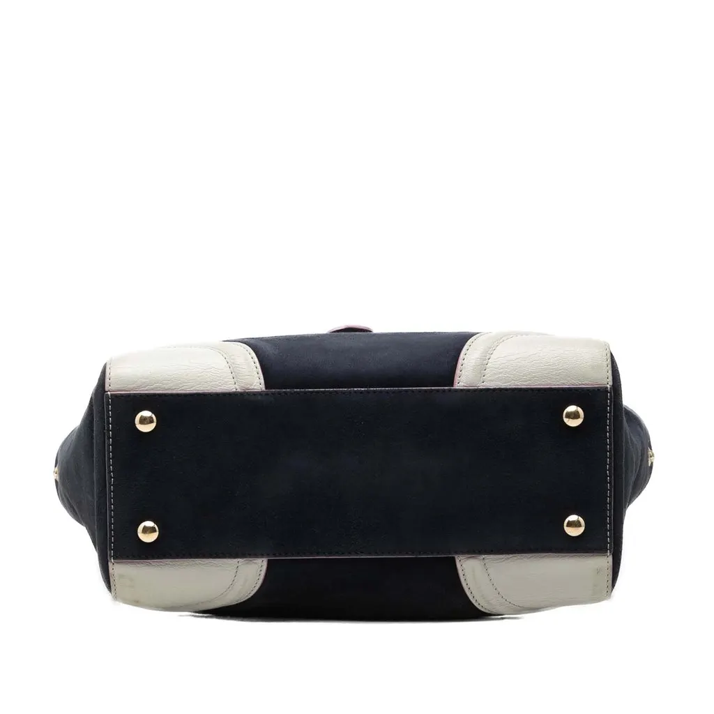 Versace Suede and Goatskin Signature Satchel Black Leather Very good - Inside View