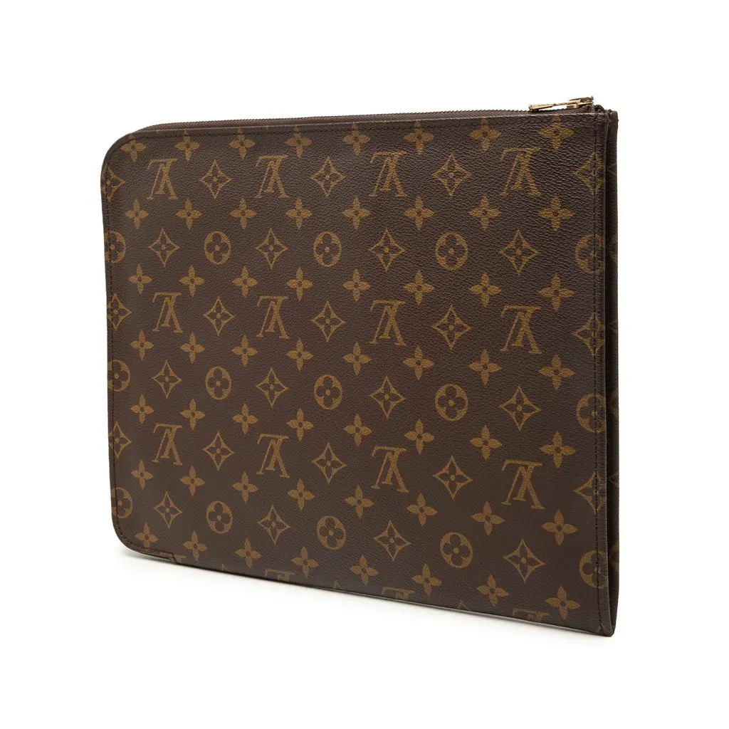 Louis Vuitton Monogram Poche Documents Portfolio 30 Brown Canvas Very good - Back View