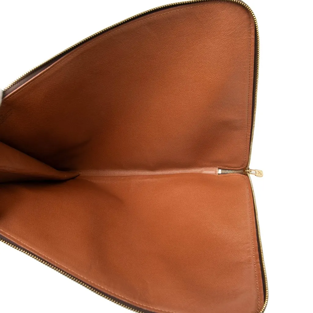 Louis Vuitton Monogram Poche Documents Portfolio 30 Brown Canvas Very good - Model View