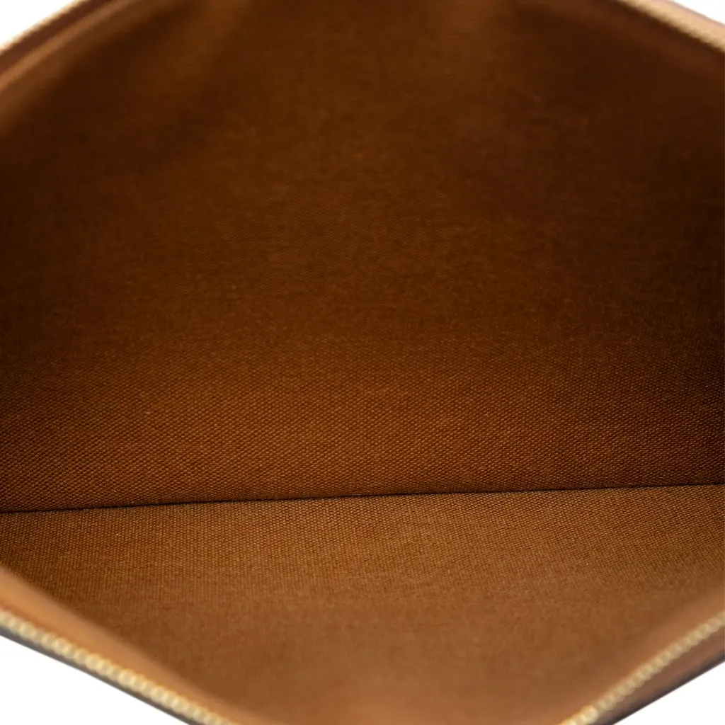 Celine Small Triomphe Coated Canvas Clutch Brown Very good - Model View