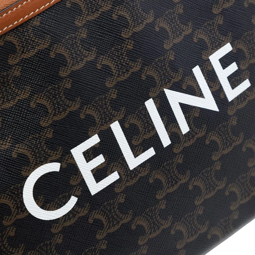 Celine Small Triomphe Coated Canvas Clutch Brown Very good - Box View