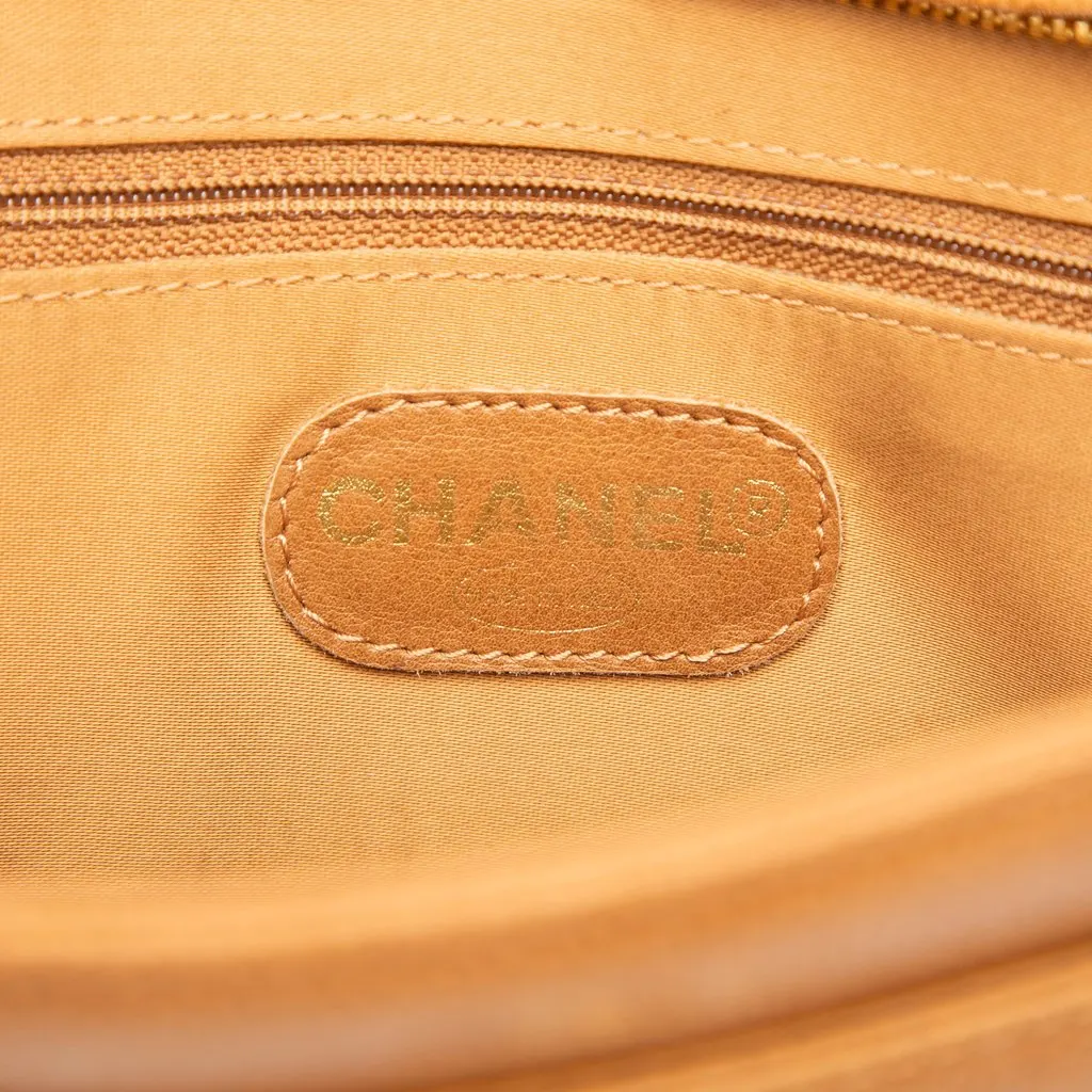 Chanel CC Caviar Chain Turn Lock Tote Brown Leather Very good - Box View