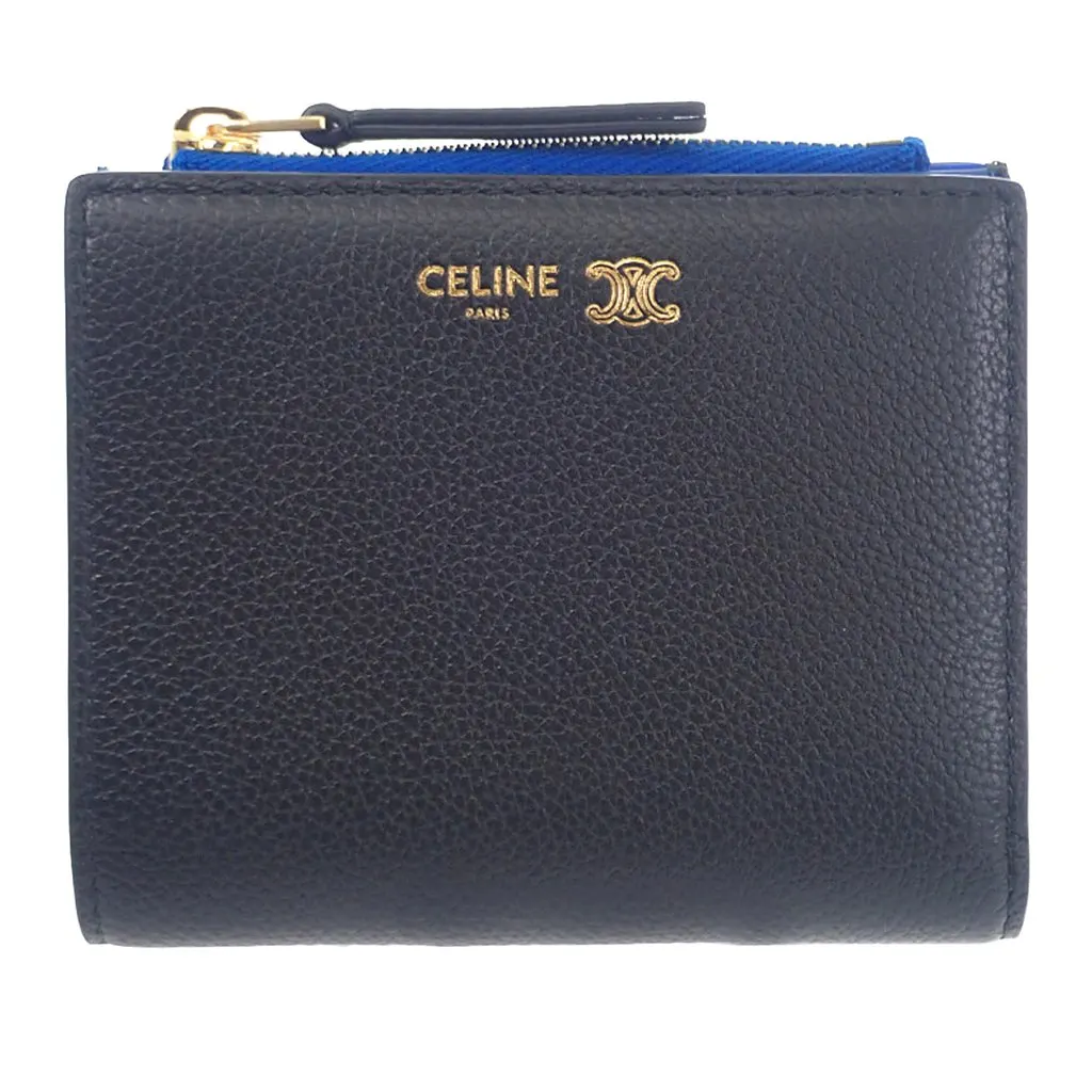 Celine Supple Grained Calfskin Triomphe Compact Wallet