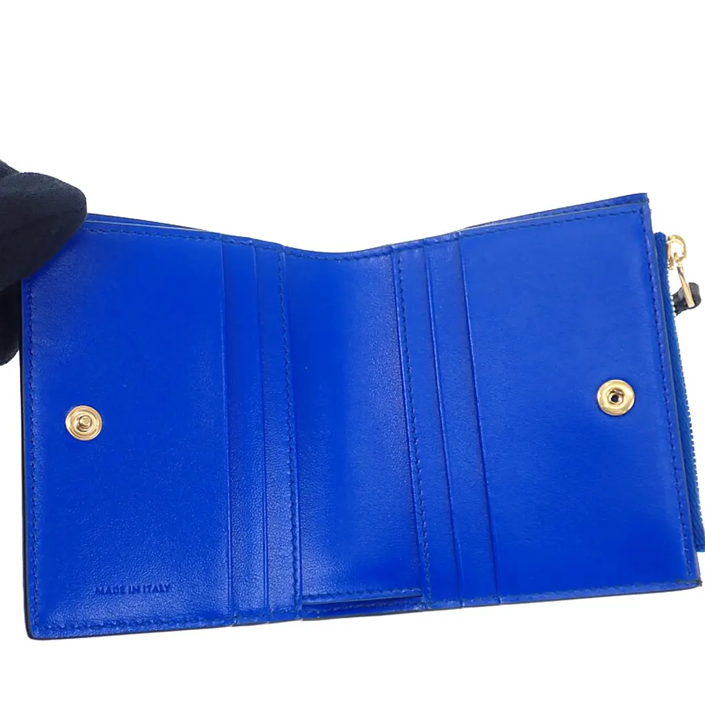 Celine Supple Grained Calfskin Triomphe Compact Wallet Black Leather Very good - Model View