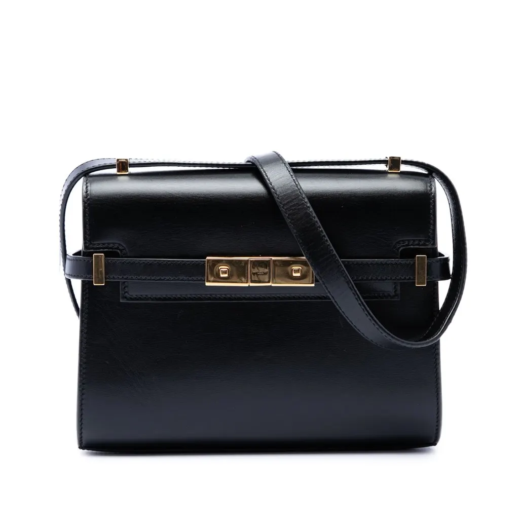 Saint Laurent Mini Smooth Calfskin Manhattan Crossbody Black Leather Very good - Front View