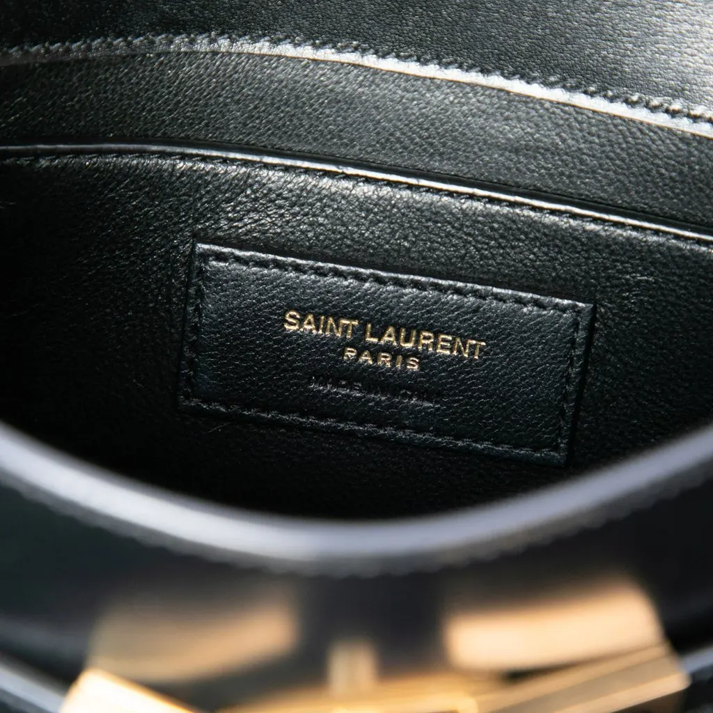 Saint Laurent Mini Smooth Calfskin Manhattan Crossbody Black Leather Very good - Box View