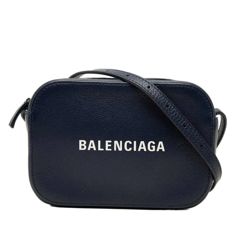 Balenciaga Leather Everyday Camera Bag XS Blue Leather Very good - Front View