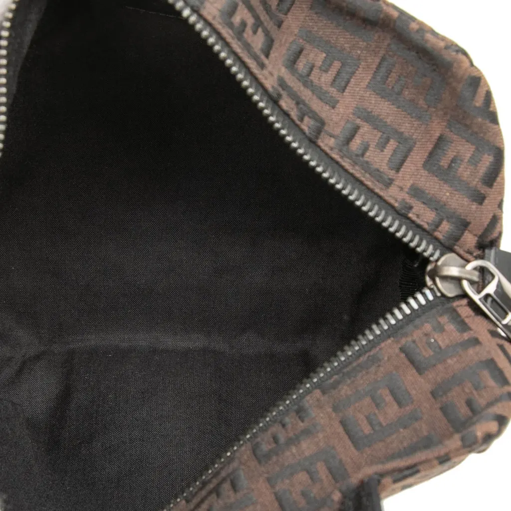 Fendi Mini Zucchino Canvas Handbag Brown Very good - Model View