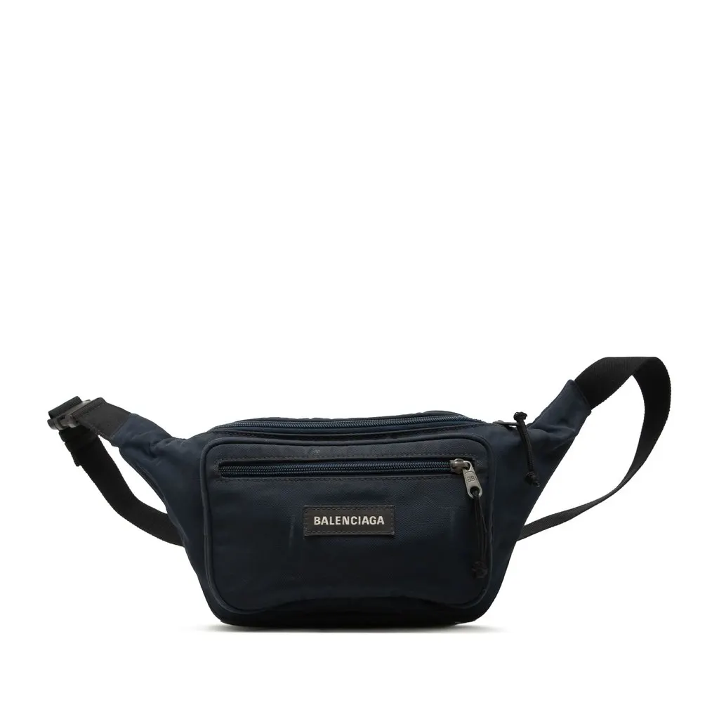 Balenciaga Nylon Explorer Belt Bag Blue Very good - Front View
