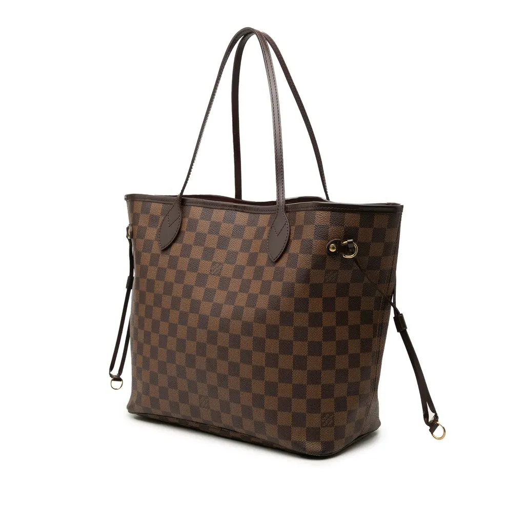 Louis Vuitton Damier Ebene Neverfull MM Brown Canvas Very good - Back View