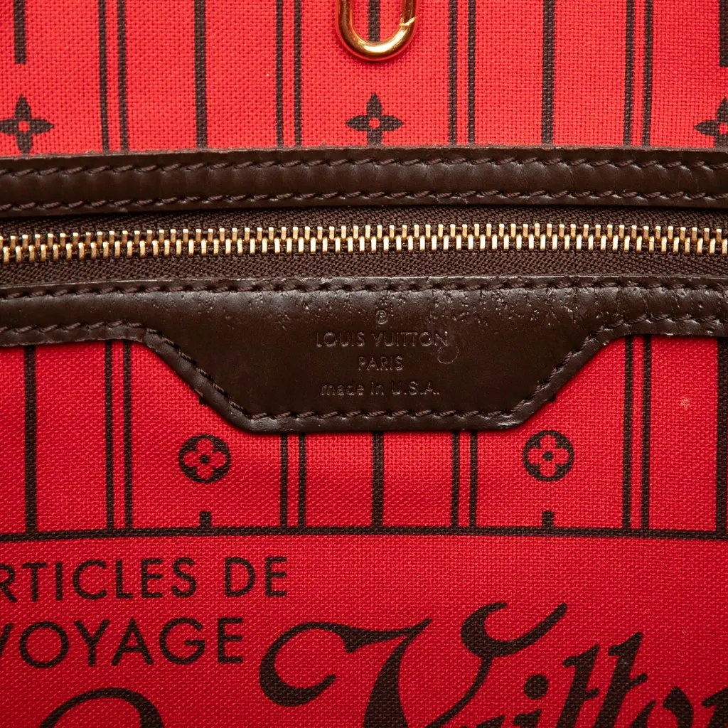 Louis Vuitton Damier Ebene Neverfull MM Brown Canvas Very good - Box View