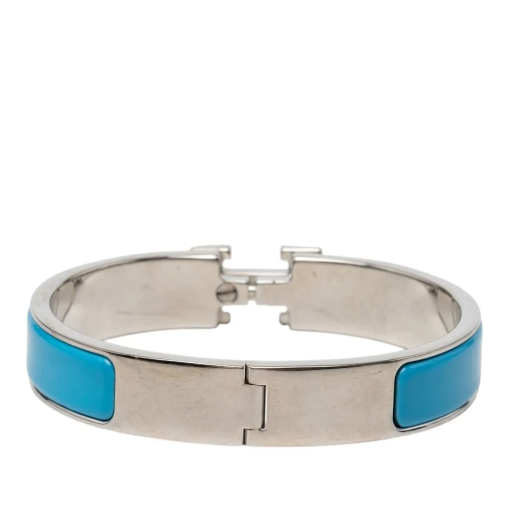 Hermès Narrow Enamel Clic H Bracelet PM Blue Very good - Inside View