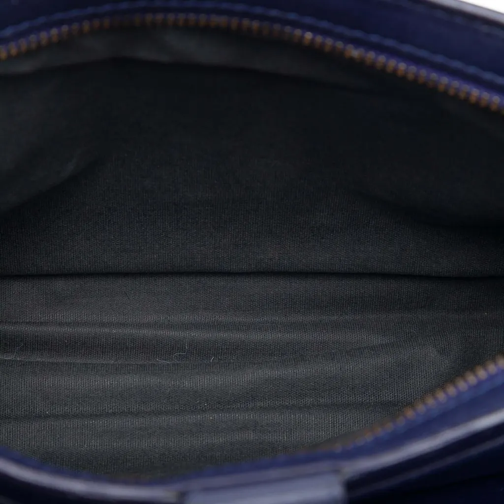 Bottega Veneta Nappa Intrecciato Trimmed Clutch Blue Leather Very good - Model View
