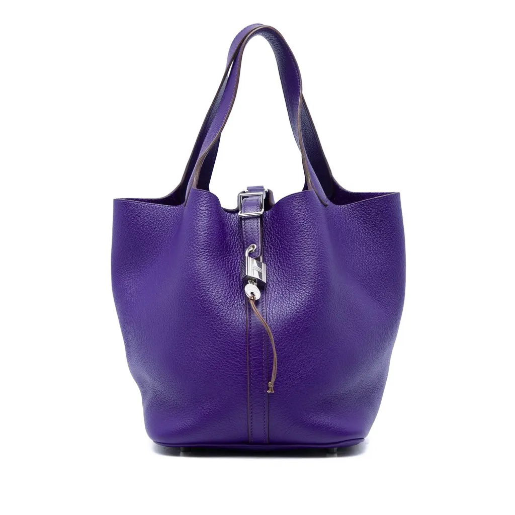 Hermès Clemence Picotin Lock 22 Purple Leather Very good - Front View