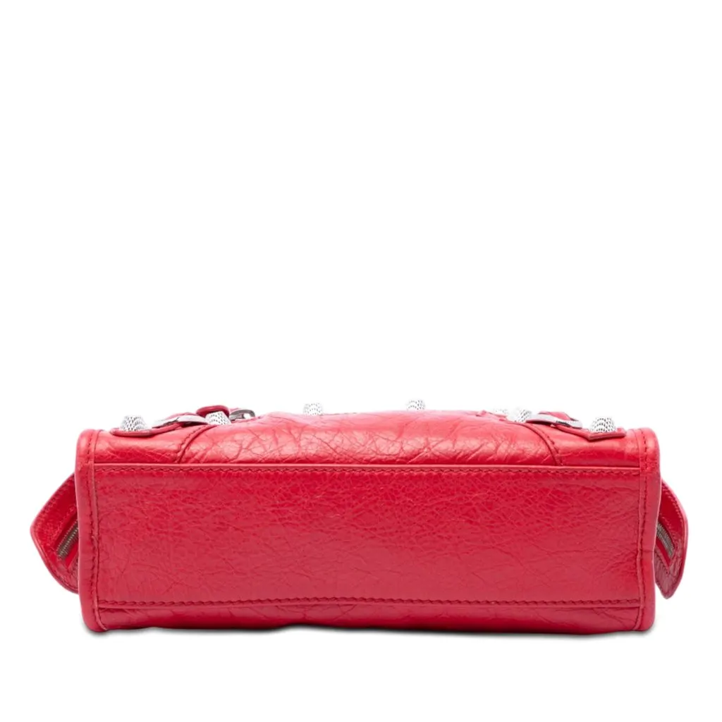 Balenciaga Mini Lambskin Motocross Giant 21 City Satchel Red Leather Very good - Inside View