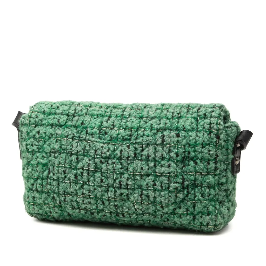 Chanel Small Quilted Tweed Reissue 2.55 Easy Messenger Flap Green Very good - Back View