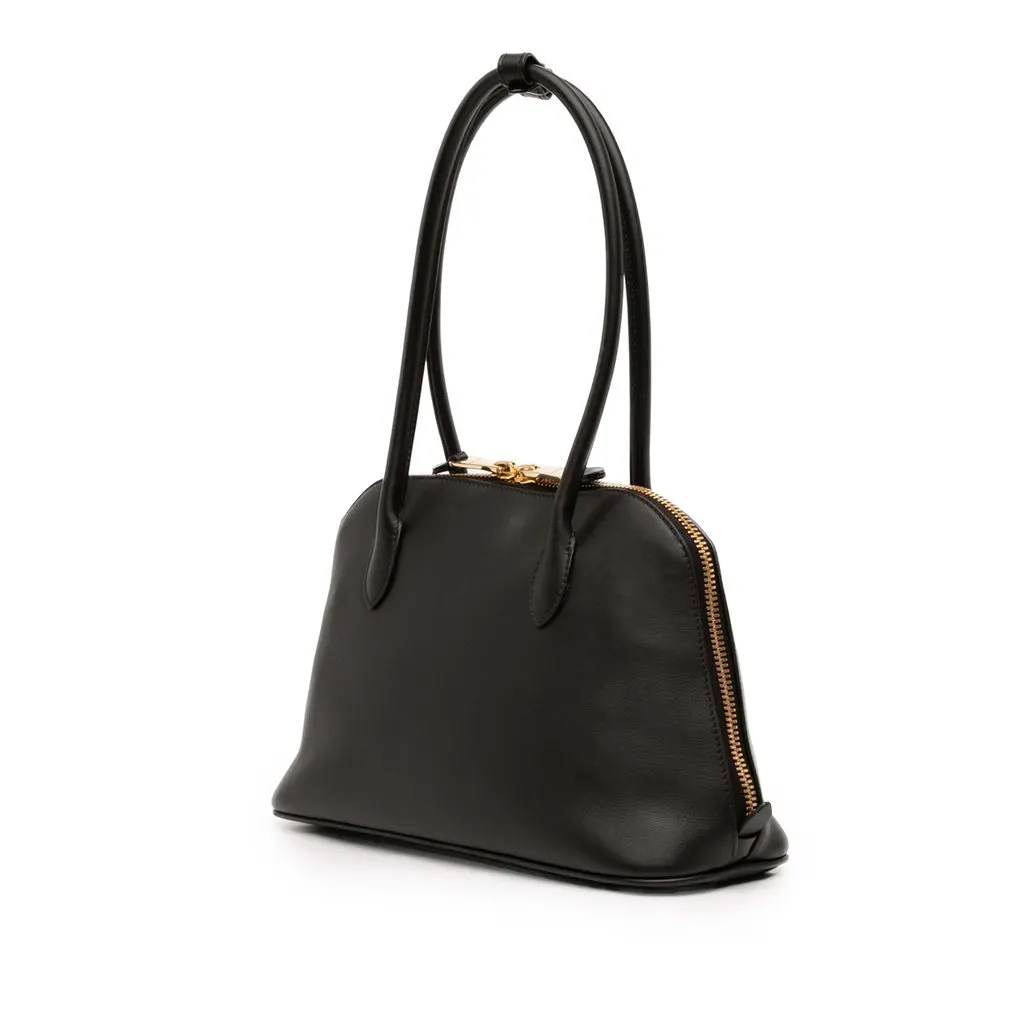 Miu Miu Softy Calfskin Embossed Logo Shoulder Bag Black Leather Very good - Back View